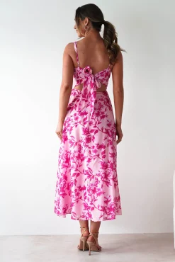 Discount Maisie Floral Skater Maxi Dress | Pink Lange Kleider|Maxikleider