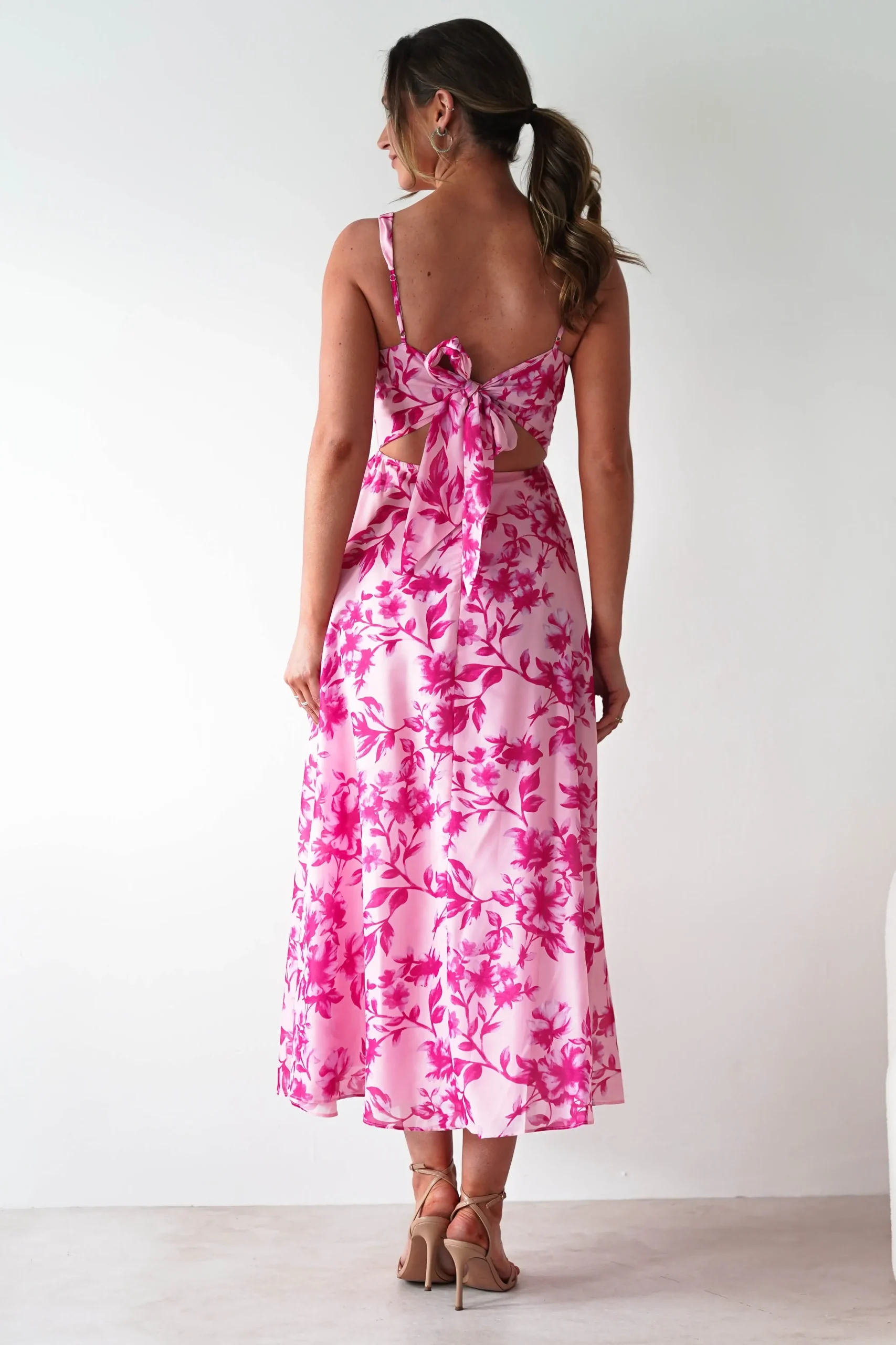 Discount Maisie Floral Skater Maxi Dress | Pink Lange Kleider|Maxikleider