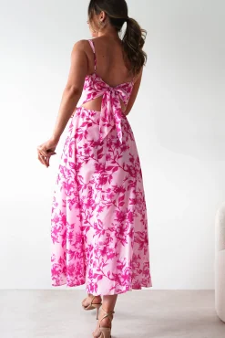 Discount Maisie Floral Skater Maxi Dress | Pink Lange Kleider|Maxikleider