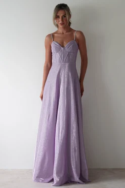 Fashion Marlene Glitter Gown | Lavendar Lange Kleider|Maxikleider