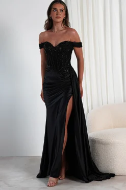 Hot Marsela Lace Bodice Gown | Black Sommerkleider|Sommerkleider