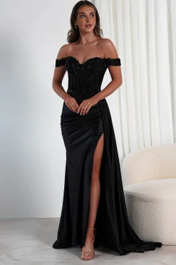 Hot Marsela Lace Bodice Gown | Black Sommerkleider|Sommerkleider