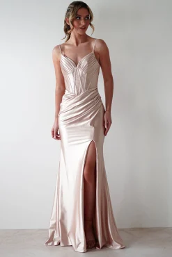 Online Meaghan Bodycon Gown | Champagne Sommerkleider|Sommerkleider