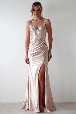 Online Meaghan Bodycon Gown | Champagne Sommerkleider|Sommerkleider
