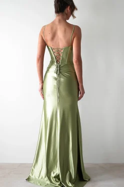 Clearance Meaghan Bodycon Gown | Lime Green Sommerkleider|Sommerkleider