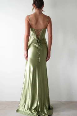 Clearance Meaghan Bodycon Gown | Lime Green Sommerkleider|Sommerkleider