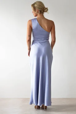 Outlet Meera Soft Matte Satin Midaxi Dress | Periwinkle Blue Lange Kleider|Maxikleider