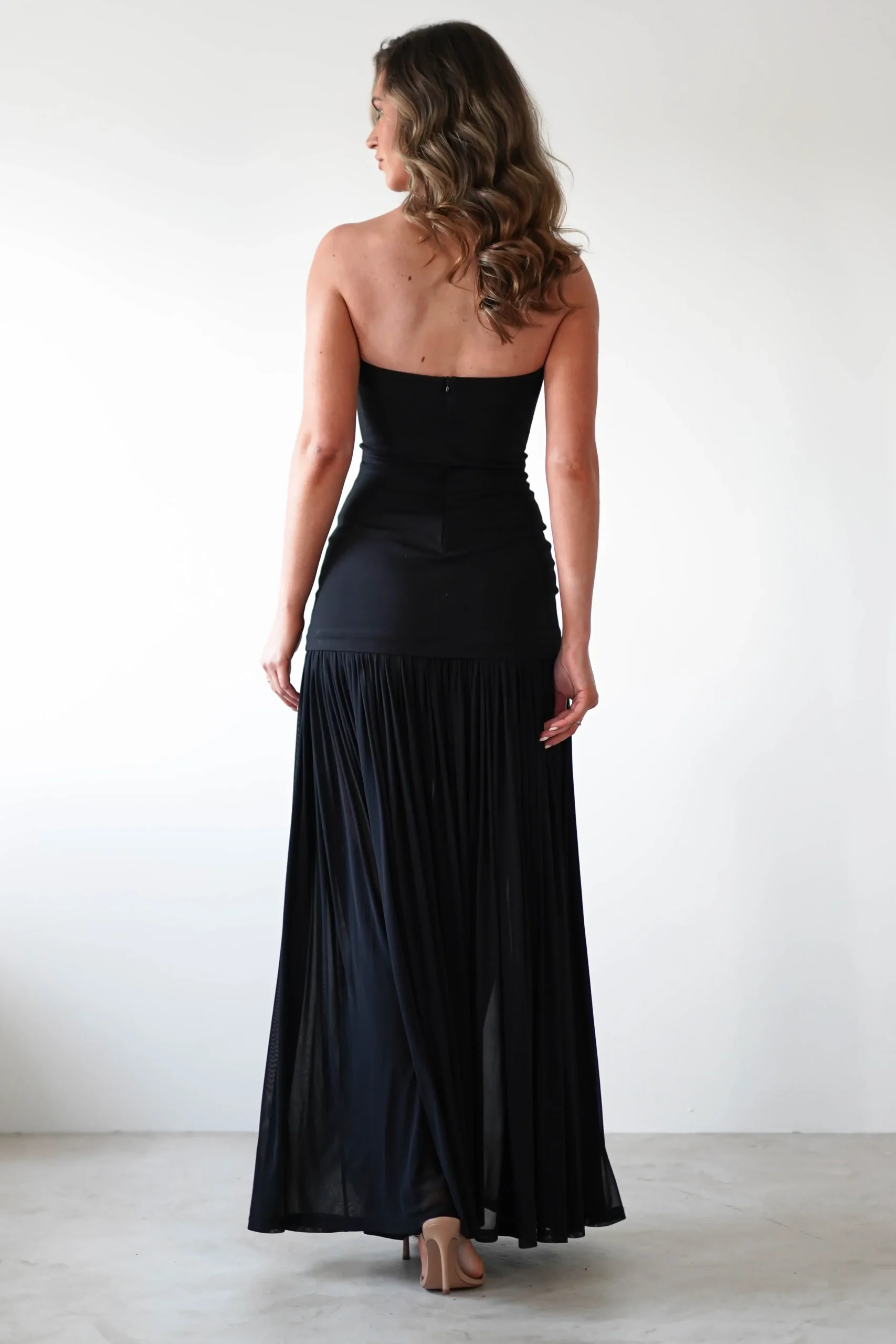 Discount Mel Strapless Chiffon Skirt Maxi Dress | Black Lange Kleider|Maxikleider