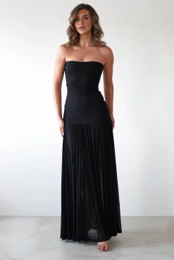 Discount Mel Strapless Chiffon Skirt Maxi Dress | Black Lange Kleider|Maxikleider