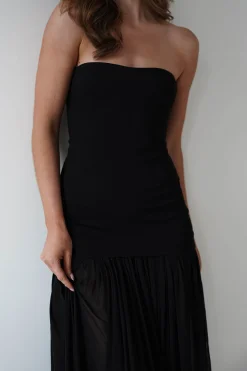 Discount Mel Strapless Chiffon Skirt Maxi Dress | Black Lange Kleider|Maxikleider