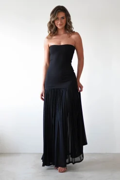Discount Mel Strapless Chiffon Skirt Maxi Dress | Black Lange Kleider|Maxikleider