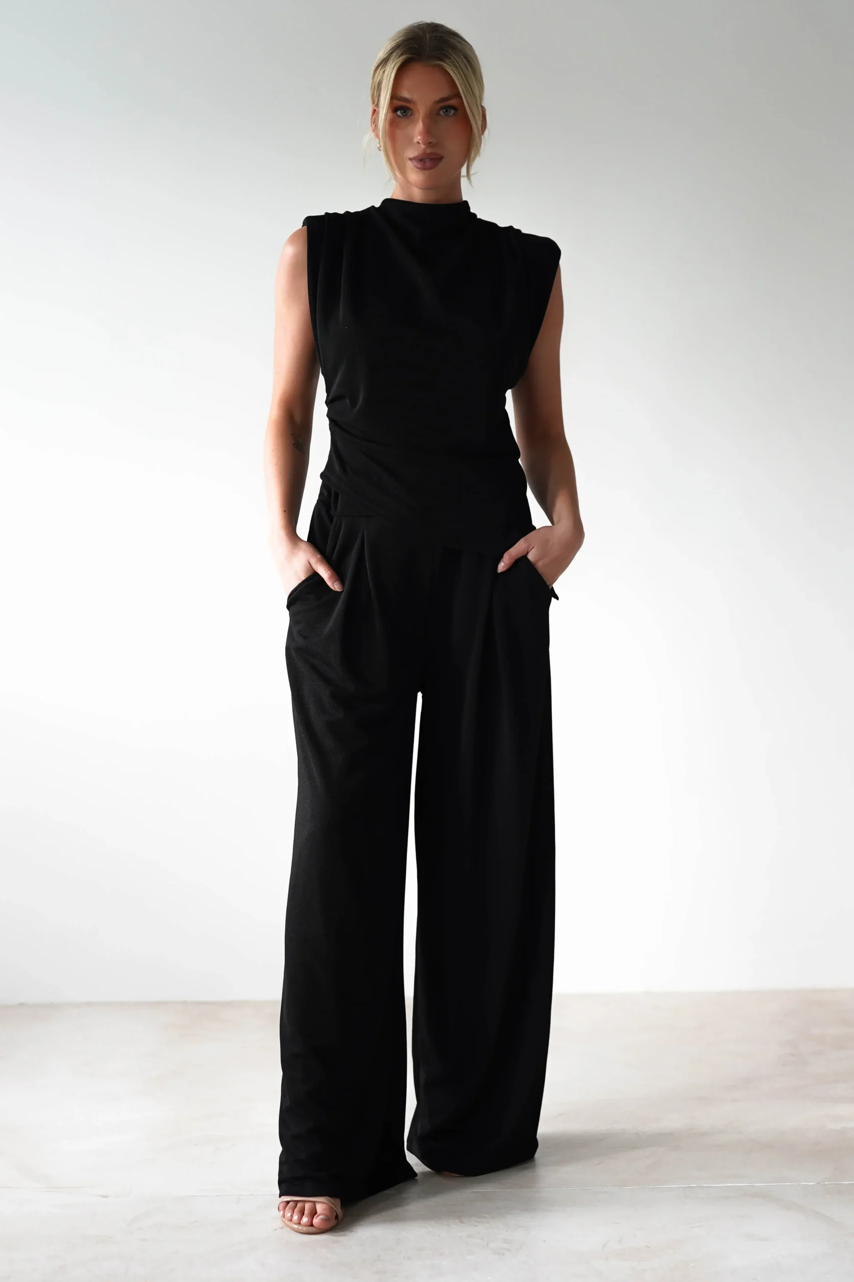 Fashion Mina Strechy 2 Piece Set | Black Oberteile|Jumpsuits Und Playsuits