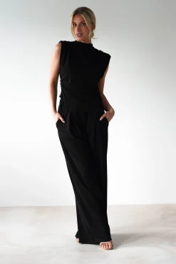 Fashion Mina Strechy 2 Piece Set | Black Oberteile|Jumpsuits Und Playsuits