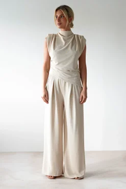 New Mina Strechy 2 Piece Set | Cream Jumpsuits Und Playsuits|Oberteile