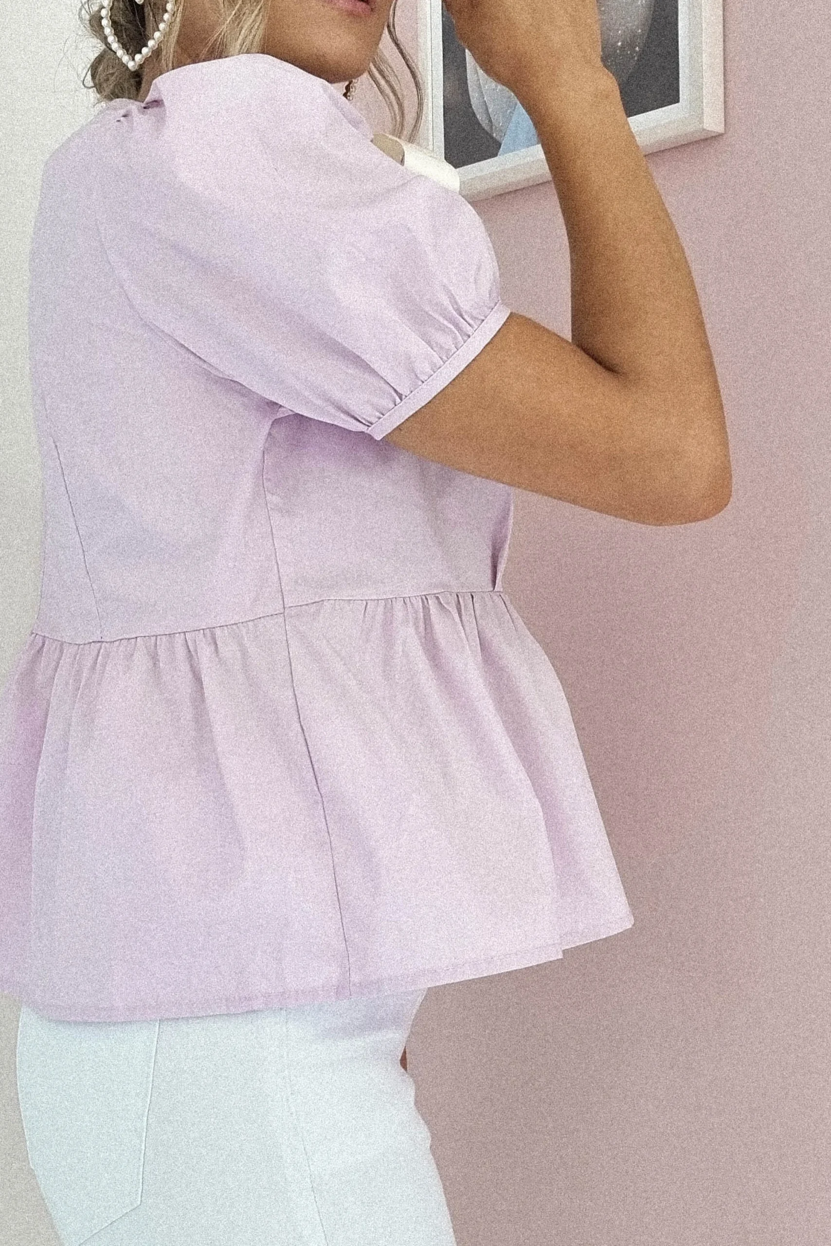 Discount Minnie Bow Detail Blouse | Lilac Oberteile|Sommerkleider