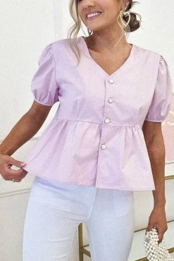 Discount Minnie Bow Detail Blouse | Lilac Oberteile|Sommerkleider