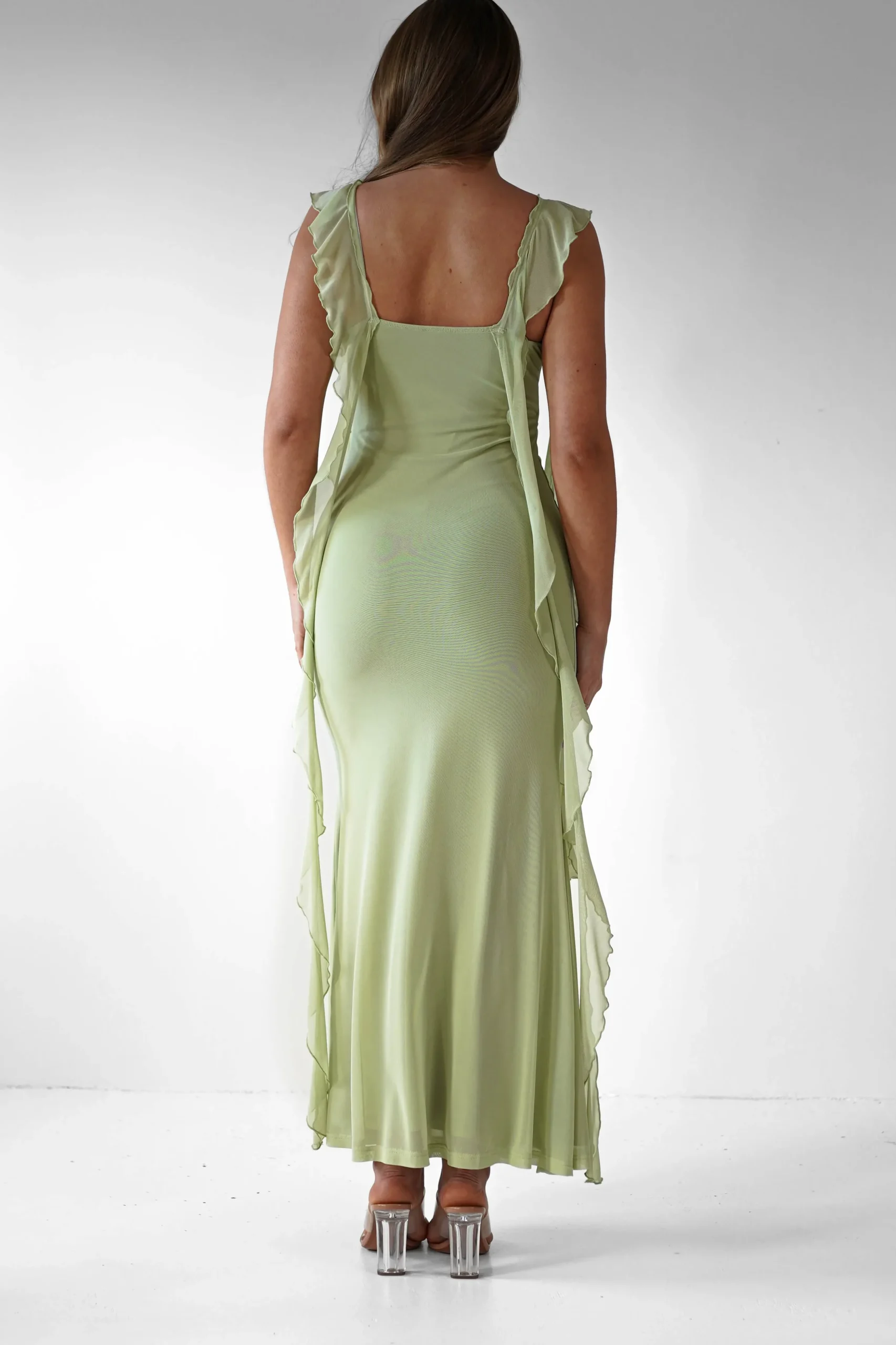 Best Miranda Ruffle Midaxi Dress | Pistachio Lange Kleider|Maxikleider