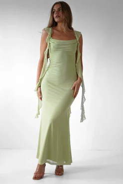 Best Miranda Ruffle Midaxi Dress | Pistachio Lange Kleider|Maxikleider