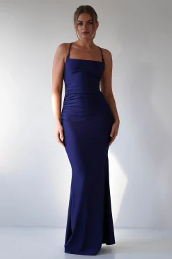 Sale Monette Bodycon Maxi Gown | Navy Lange Kleider|Maxikleider