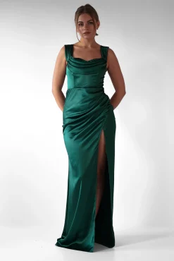 Best Monica Off The Shoulder Gown | Emerald Green Lange Kleider|Maxikleider