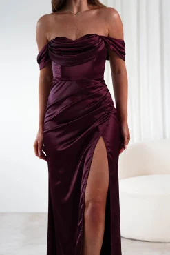Discount Monica Off The Shoulder Gown | Wine Lange Kleider|Maxikleider