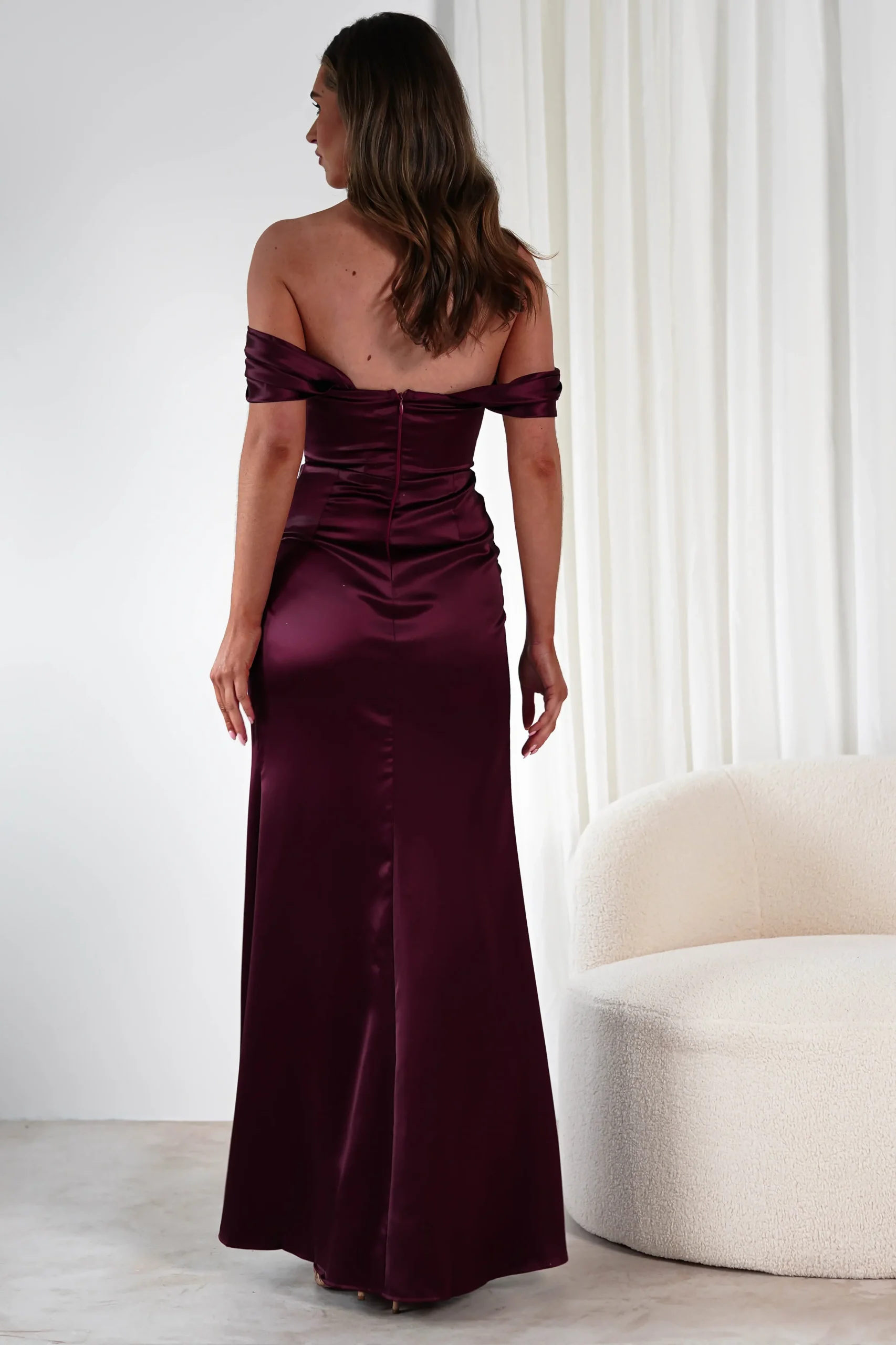 Discount Monica Off The Shoulder Gown | Wine Lange Kleider|Maxikleider