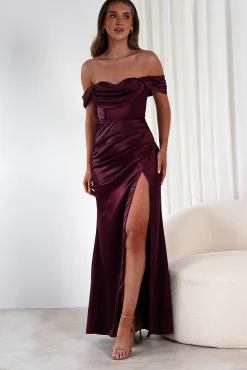 Discount Monica Off The Shoulder Gown | Wine Lange Kleider|Maxikleider