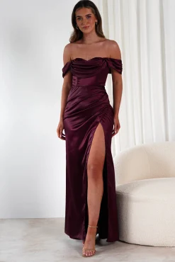 Discount Monica Off The Shoulder Gown | Wine Lange Kleider|Maxikleider