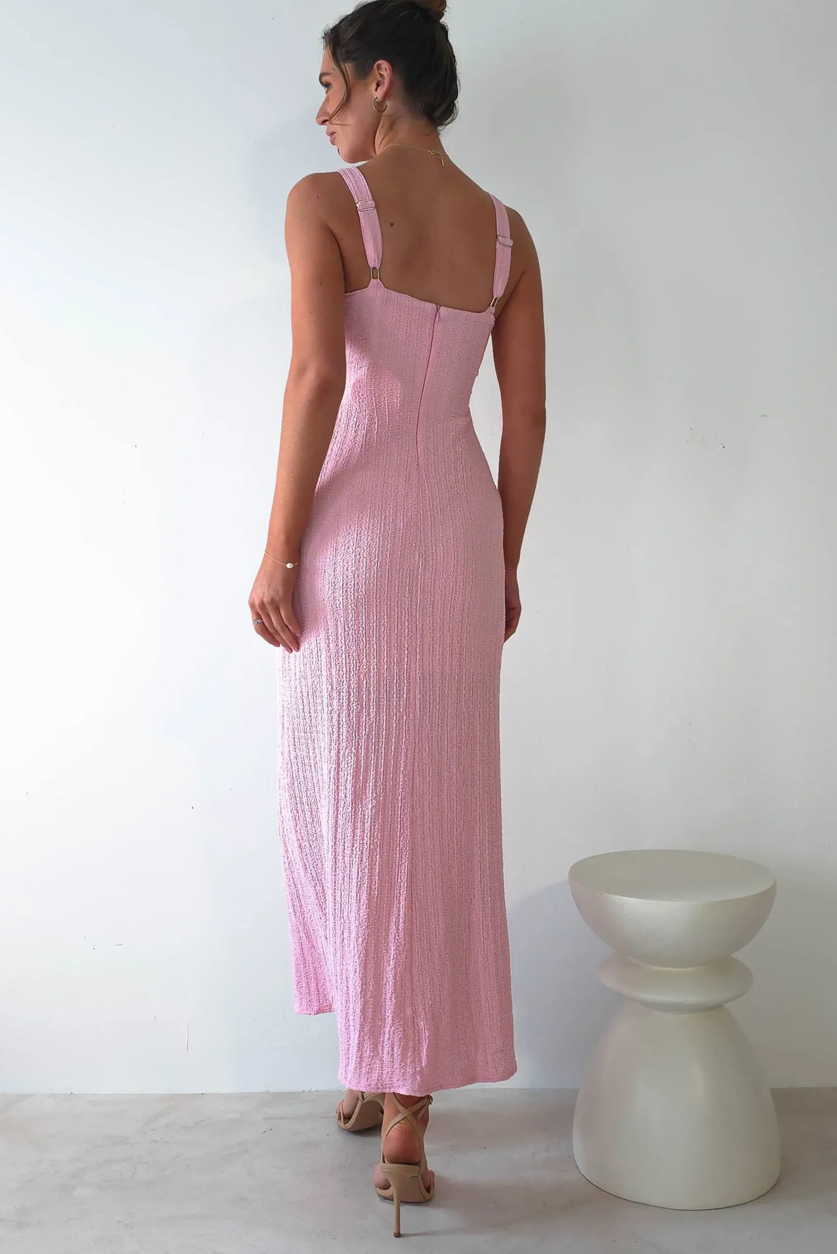 Sale Nakia Textured Maxi Dress | Pink Lange Kleider|Maxikleider