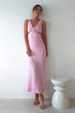 Sale Nakia Textured Maxi Dress | Pink Lange Kleider|Maxikleider