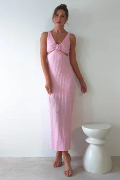 Sale Nakia Textured Maxi Dress | Pink Lange Kleider|Maxikleider