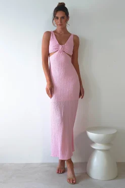 Sale Nakia Textured Maxi Dress | Pink Lange Kleider|Maxikleider