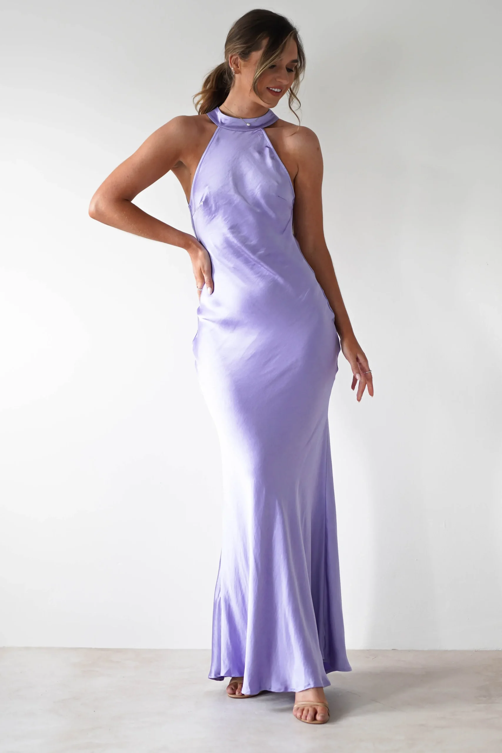 Sale Natalia Soft Satin Maxi Dress | Lavendar Lange Kleider|Maxikleider