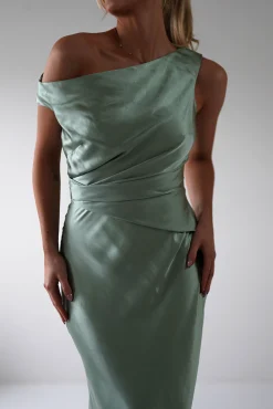 Outlet Nela Soft Off The Shoulder Maxi Dress | Sage Lange Kleider|Maxikleider
