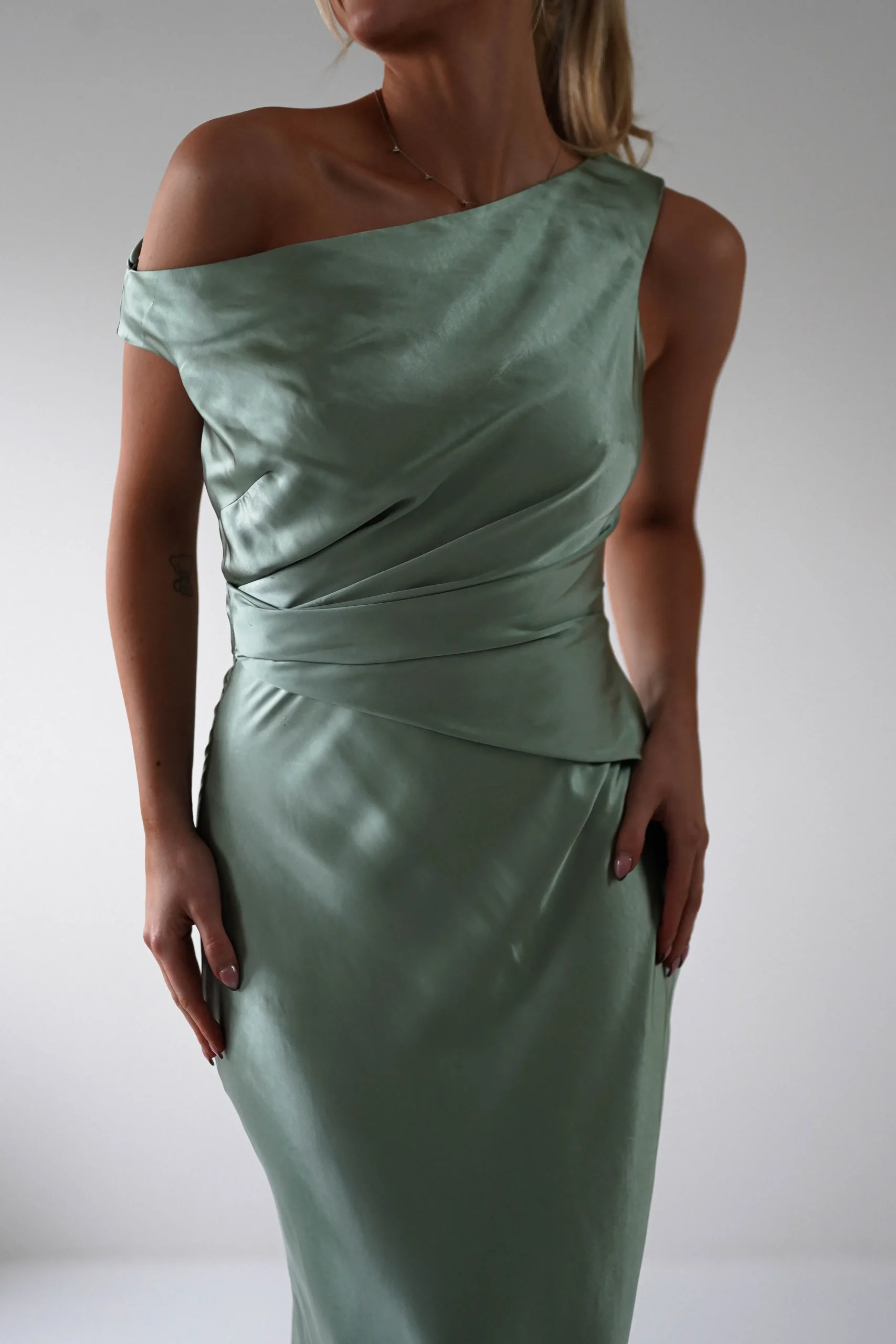 Outlet Nela Soft Off The Shoulder Maxi Dress | Sage Lange Kleider|Maxikleider