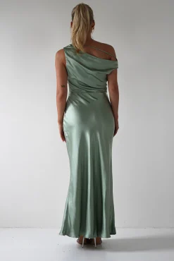 Outlet Nela Soft Off The Shoulder Maxi Dress | Sage Lange Kleider|Maxikleider