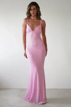 Discount Nina Beaded Bodycon Gown | Pink Lange Kleider|Maxikleider