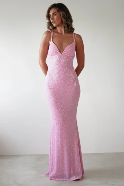 Discount Nina Beaded Bodycon Gown | Pink Lange Kleider|Maxikleider