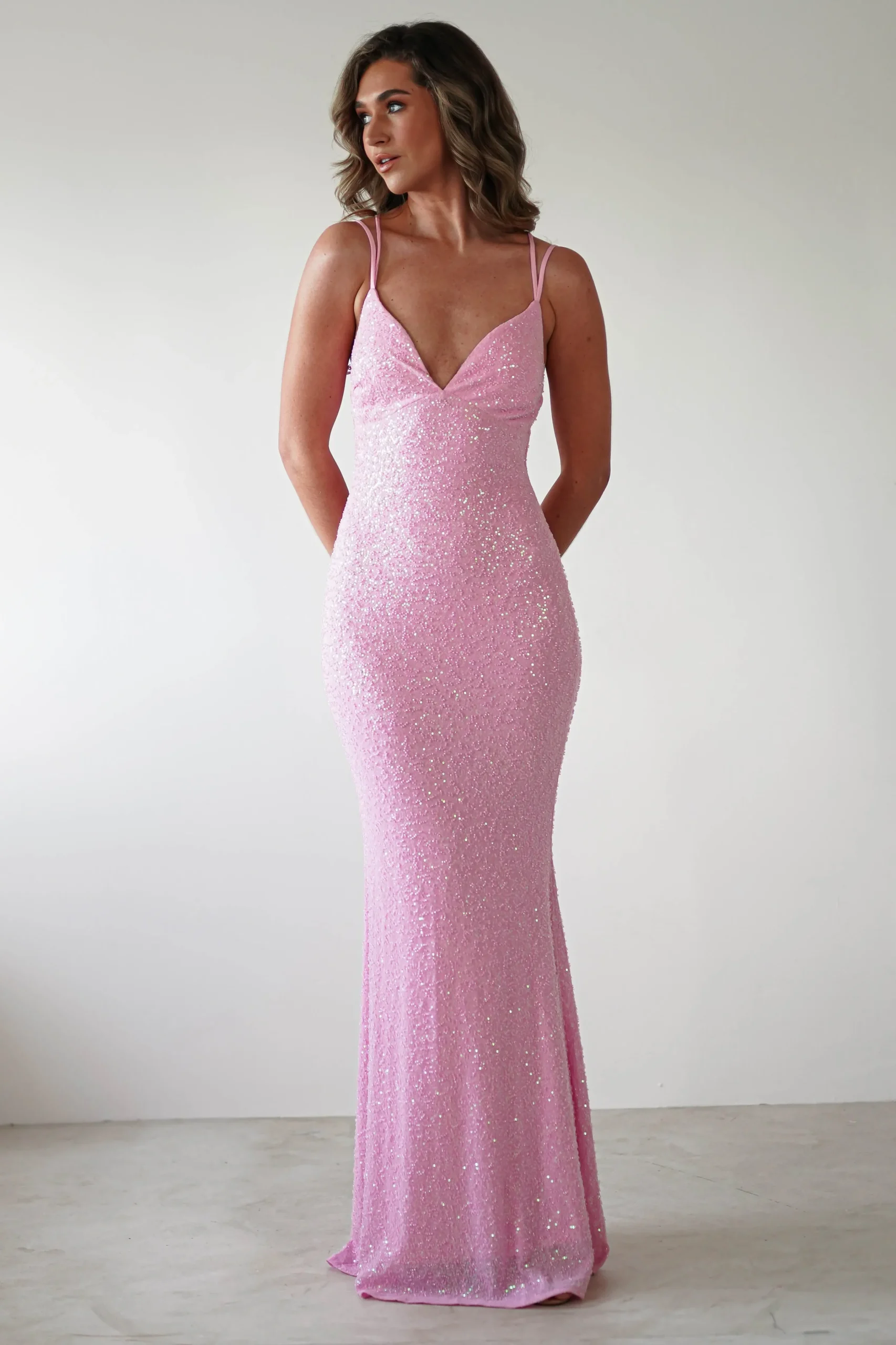 Discount Nina Beaded Bodycon Gown | Pink Lange Kleider|Maxikleider