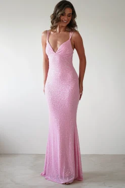 Discount Nina Beaded Bodycon Gown | Pink Lange Kleider|Maxikleider