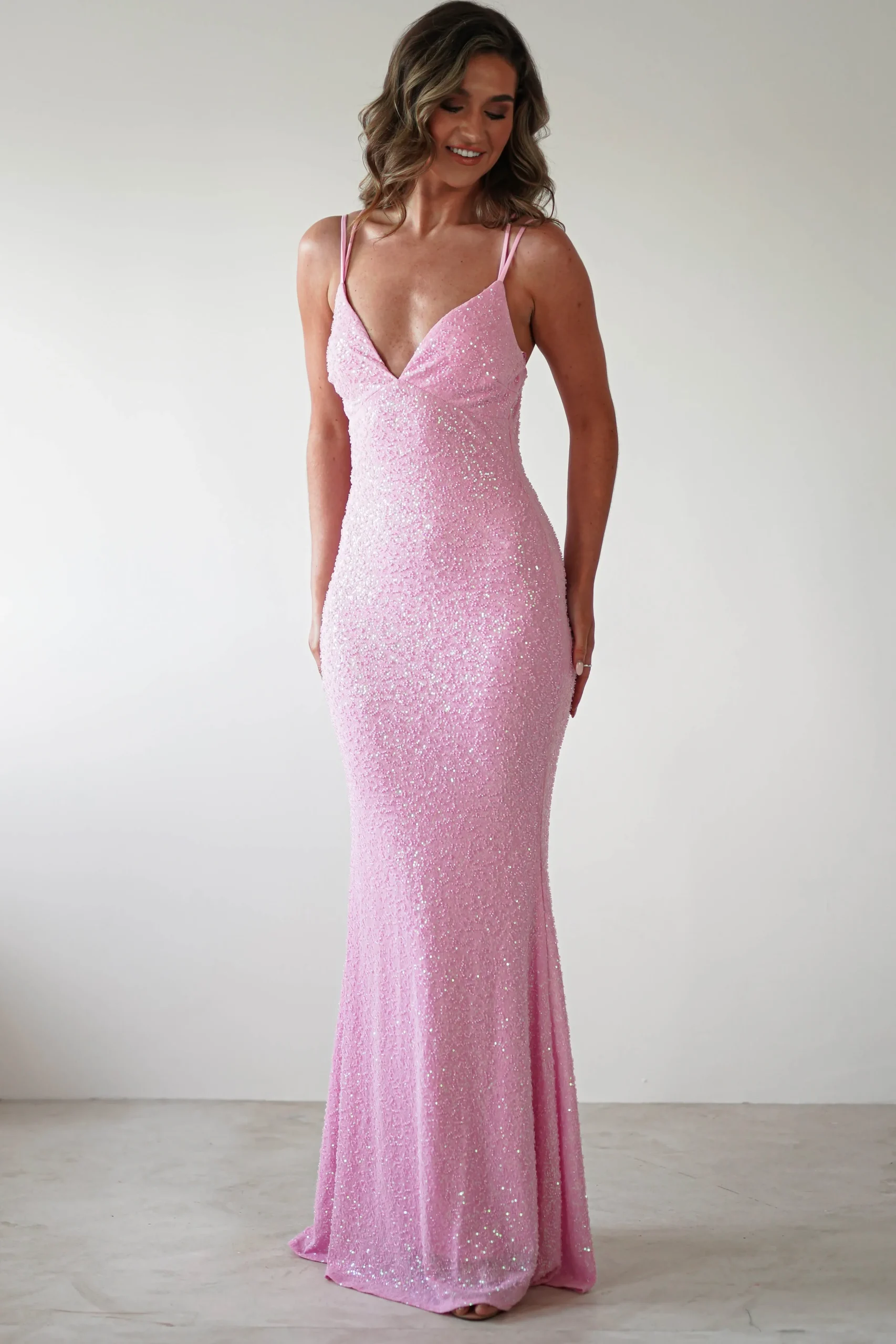 Discount Nina Beaded Bodycon Gown | Pink Lange Kleider|Maxikleider