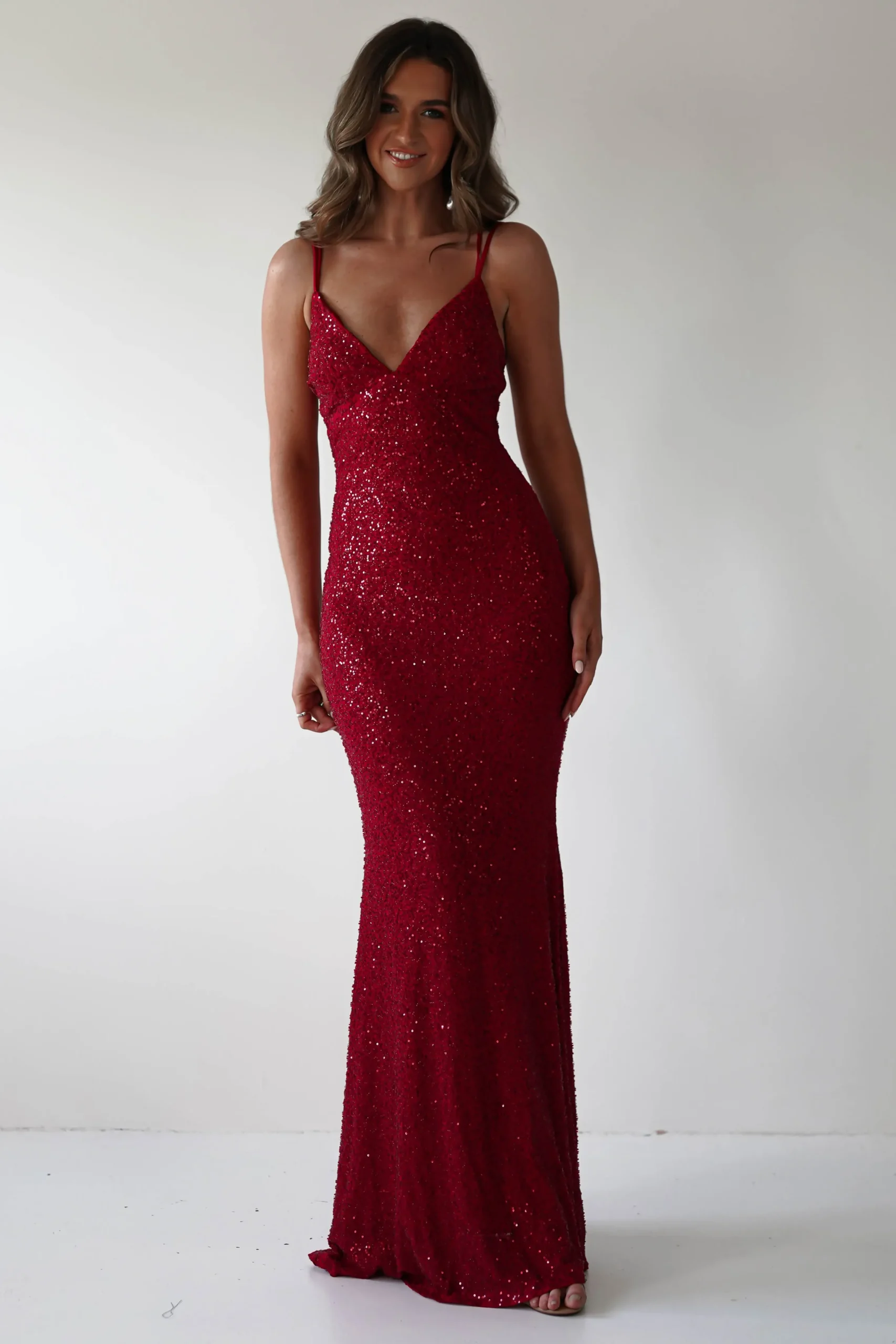 New Nina Beaded Bodycon Gown | Red Lange Kleider|Maxikleider
