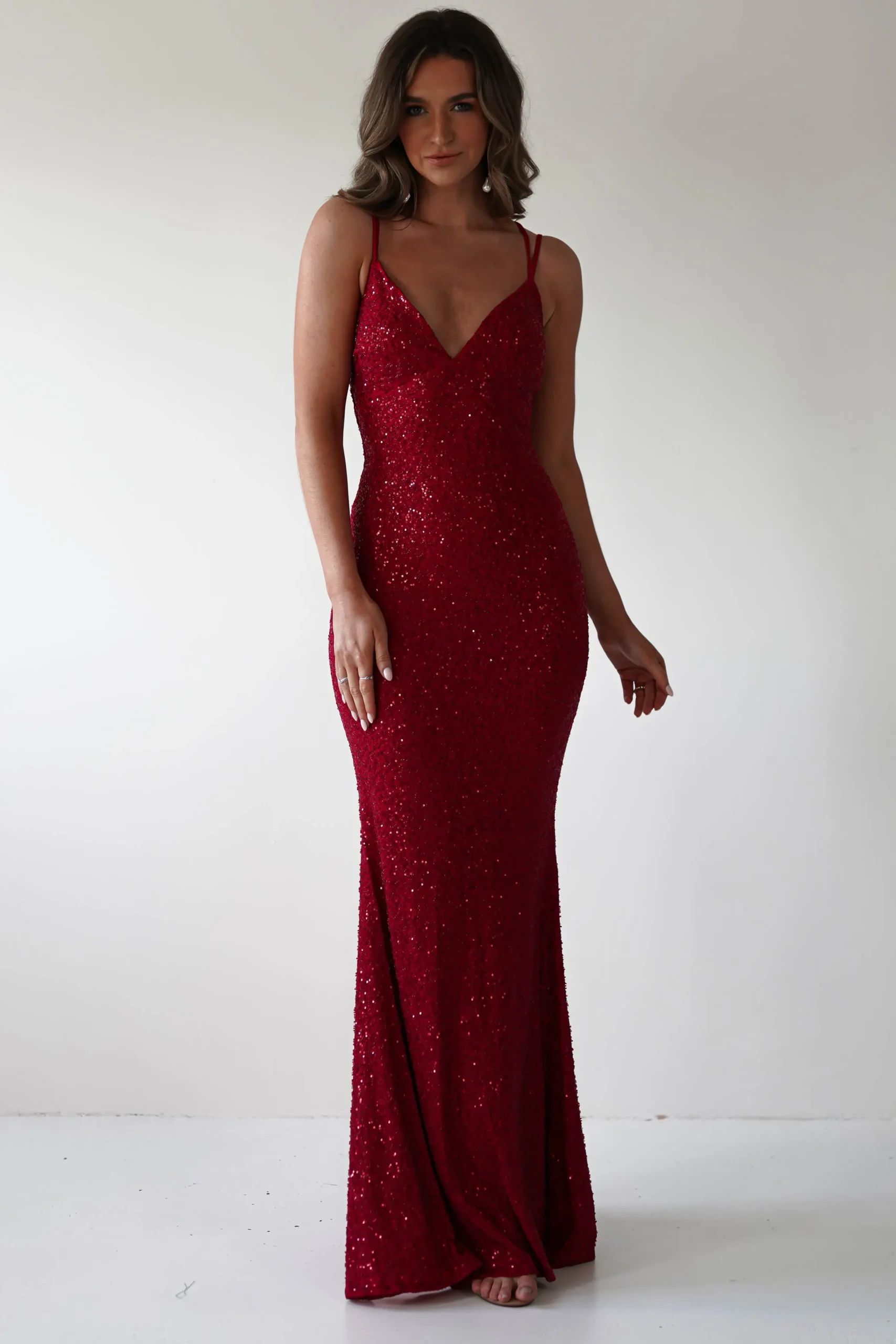 New Nina Beaded Bodycon Gown | Red Lange Kleider|Maxikleider