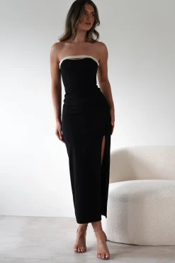 Fashion Nylia Strapless Bodycon Maxi Dress | Black Lange Kleider|Maxikleider