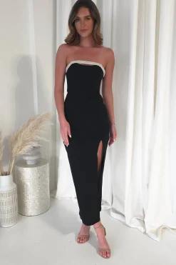 Fashion Nylia Strapless Bodycon Maxi Dress | Black Lange Kleider|Maxikleider