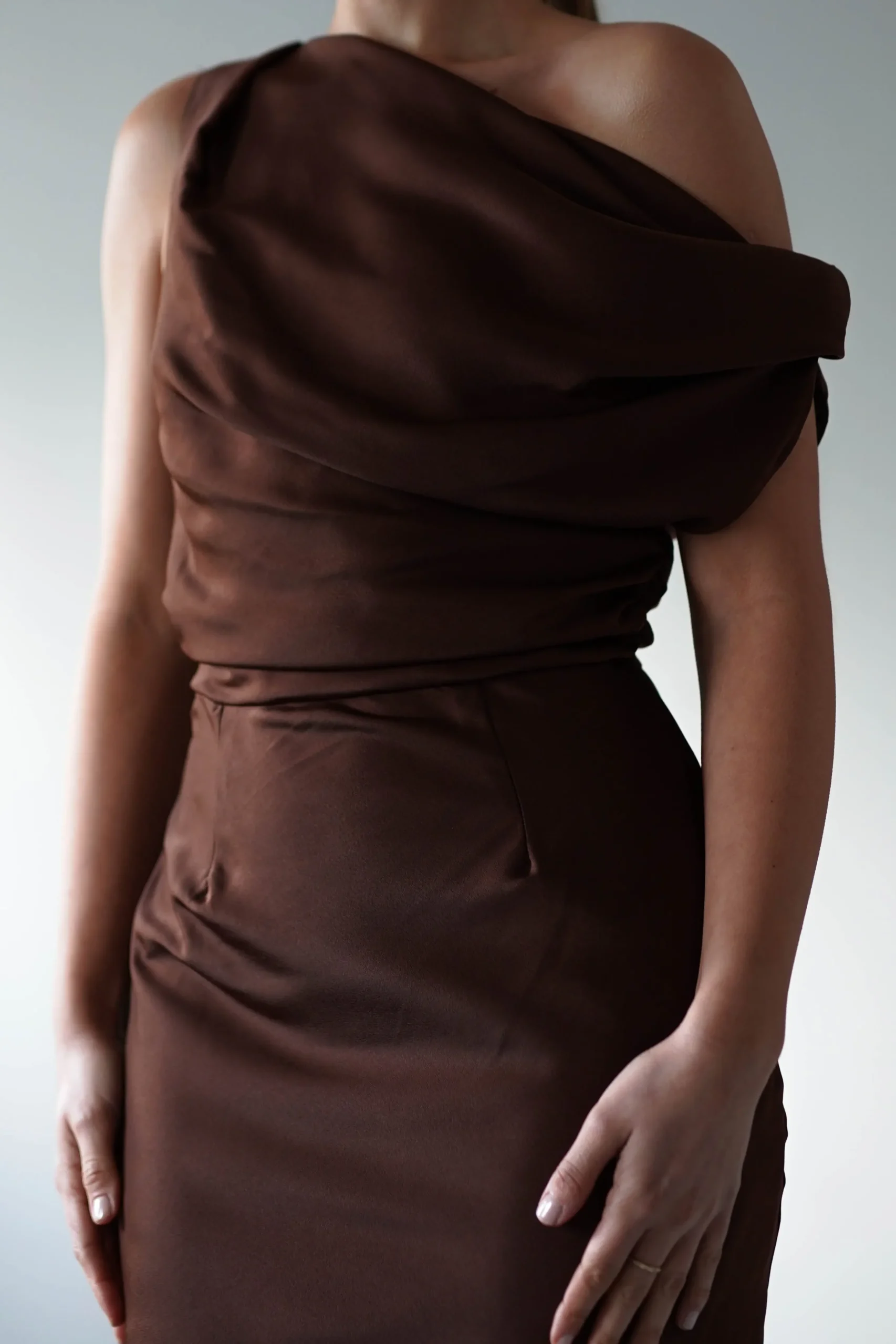 Clearance Odelle Soft Off The Shoulder Maxi | Brown Lange Kleider|Maxikleider