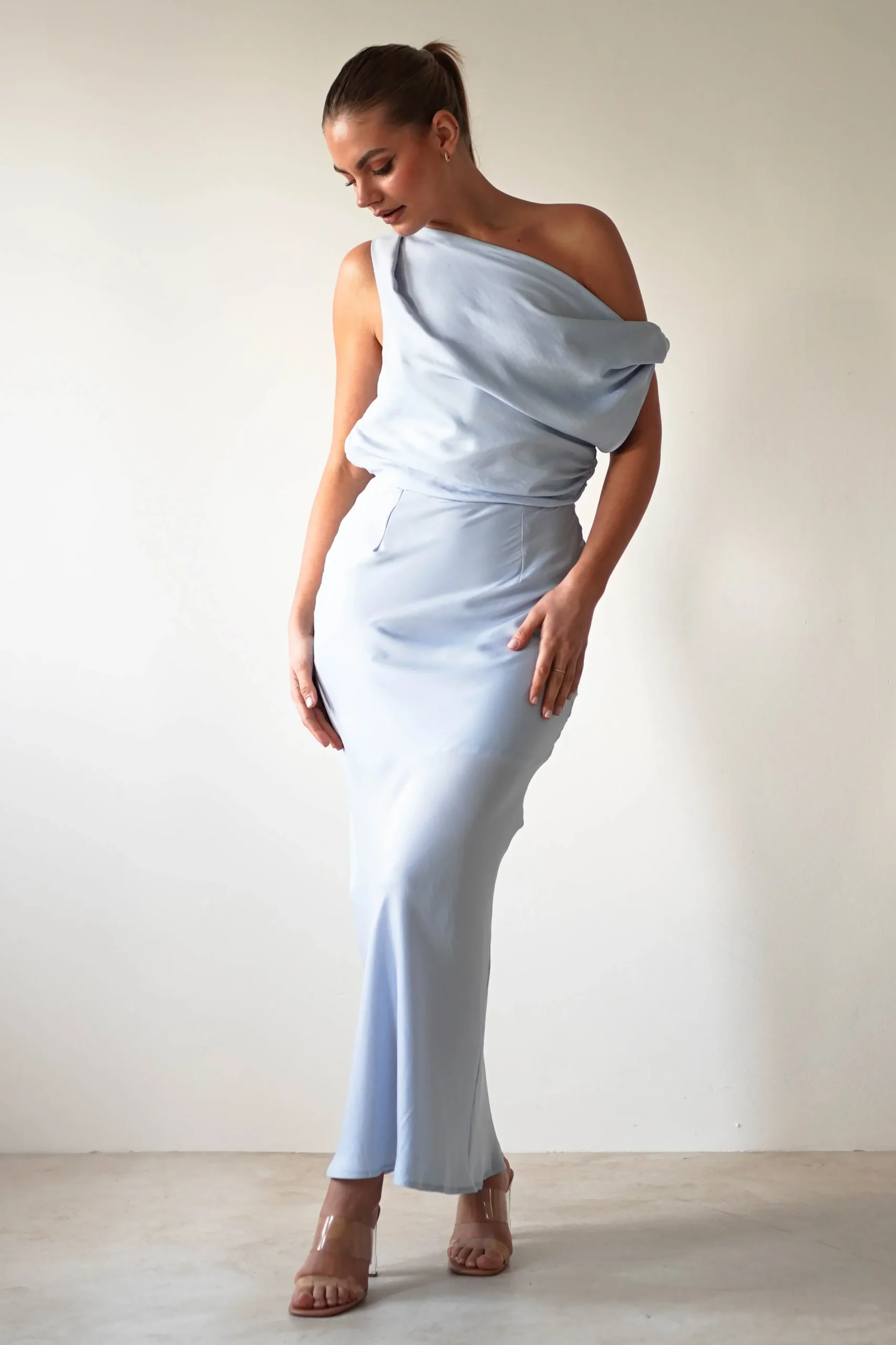 Sale Odelle Soft Off The Shoulder Maxi | Blue Lange Kleider|Maxikleider