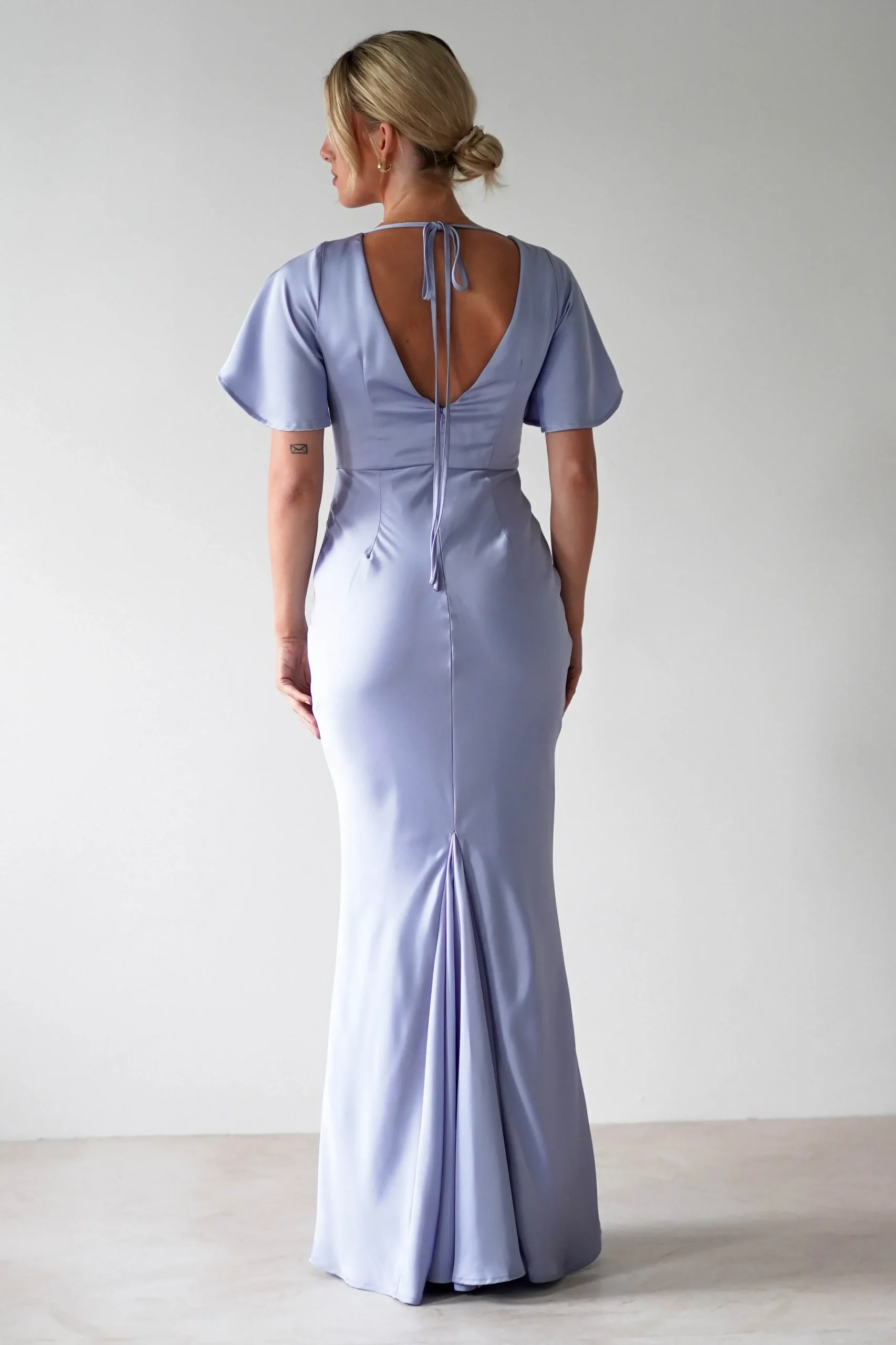Best Olivia Soft Matte Satin Maxi Dress | Periwinkle Blue Lange Kleider|Maxikleider