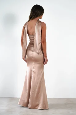 Best Orellia Satin Strapless Maxi Dress | Gold Lange Kleider|Maxikleider