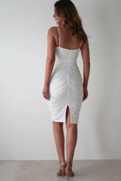 Online Palmira Sequin Midi Dress | White Iridescent Mittellange Kleider|Midi-kleider